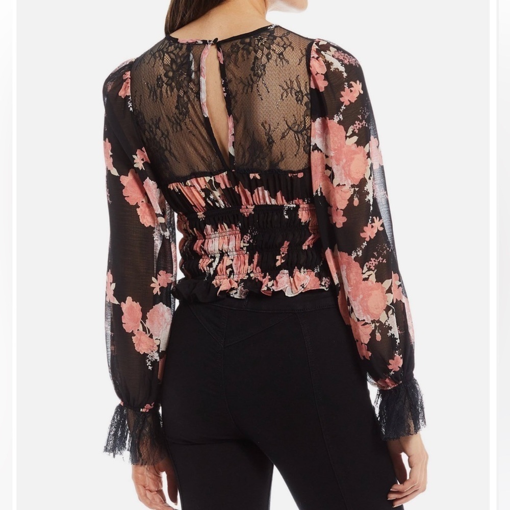 NWT 🎉🎉Host Pick‼️FREE PEOPLE DAPHNE FLORAL BLOUSE MIDNIGHT COMBO - Picture 6 of 15